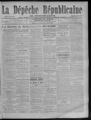 22/04/1906 - La Dépêche républicaine de Franche-Comté [Texte imprimé]