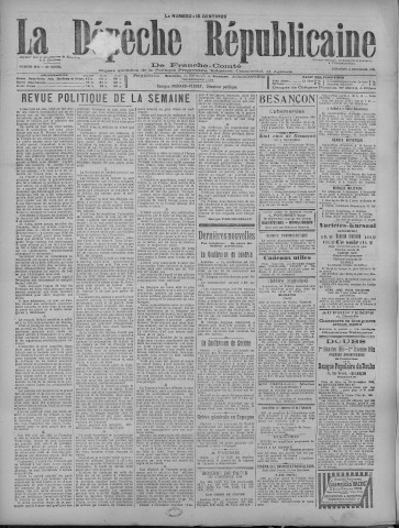 05/12/1920 - La Dépêche républicaine de Franche-Comté [Texte imprimé]