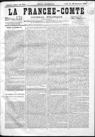 10/09/1863 - La Franche-Comté : organe politique des départements de l'Est