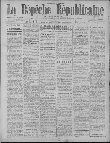 21/10/1922 - La Dépêche républicaine de Franche-Comté [Texte imprimé]