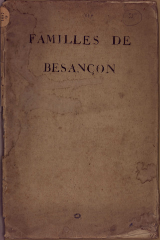 Ms 1687 - Blason des familles nobles de Besançon, par l'abbé J.-P. Baverel