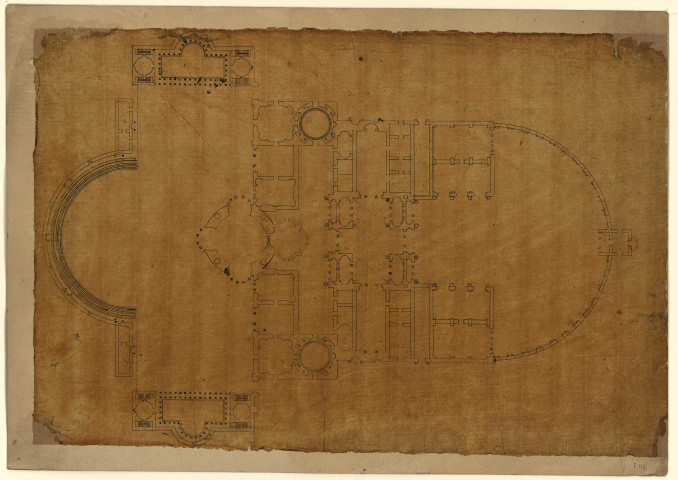 Plan des Thermes de Constantin [Dessin] / [P.-A. Pâris] , [S.l.] : [s.n.], [1750-1799]