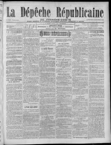 29/09/1905 - La Dépêche républicaine de Franche-Comté [Texte imprimé]