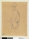 Étude d'homme en costume oriental de profil (recto) ; étude d'homme vu de dos portant un gilet brodé (verso)