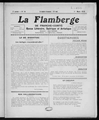 01/03/1918 - La Flamberge de Franche-Comté [Texte imprimé]