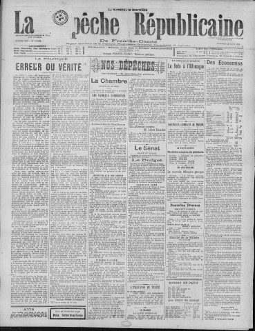 25/03/1921 - La Dépêche républicaine de Franche-Comté [Texte imprimé]