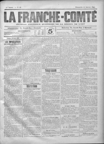 17/01/1897 - La Franche-Comté : journal politique de la région de l'Est
