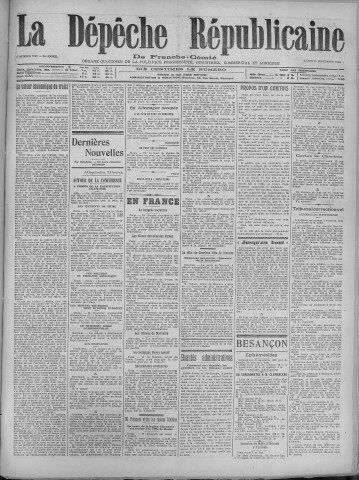 15/09/1919 - La Dépêche républicaine de Franche-Comté [Texte imprimé]
