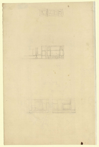 Coupe et plan d'une salle circulaire [Dessin] , [S.l.] : [s.n.], [1750-1799]