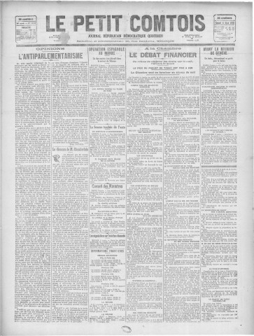 06/03/1926 - Le petit comtois [Texte imprimé] : journal républicain démocratique quotidien