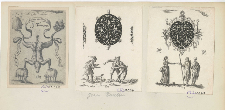 1953.7.943-945 - Jean Toutin, reproductions imprimées d’estampes de 1618.