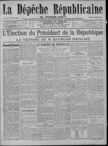 18/01/1913 - La Dépêche républicaine de Franche-Comté [Texte imprimé]