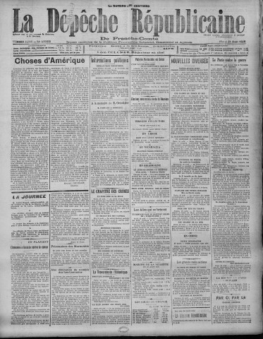 21/08/1928 - La Dépêche républicaine de Franche-Comté [Texte imprimé]