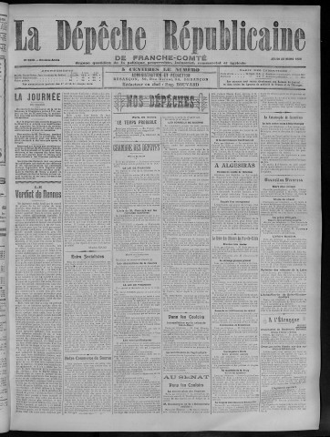 22/03/1906 - La Dépêche républicaine de Franche-Comté [Texte imprimé]