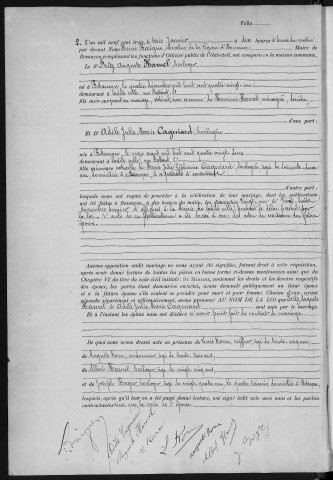 Registre des mariages, 1903