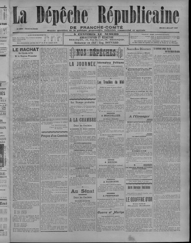 04/07/1907 - La Dépêche républicaine de Franche-Comté [Texte imprimé]