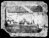 Portrait d'un groupe sur une barque