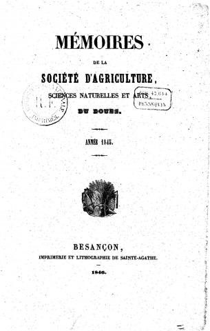 01/01/1845 - Mémoires de la Société d'émulation du Doubs [Texte imprimé]