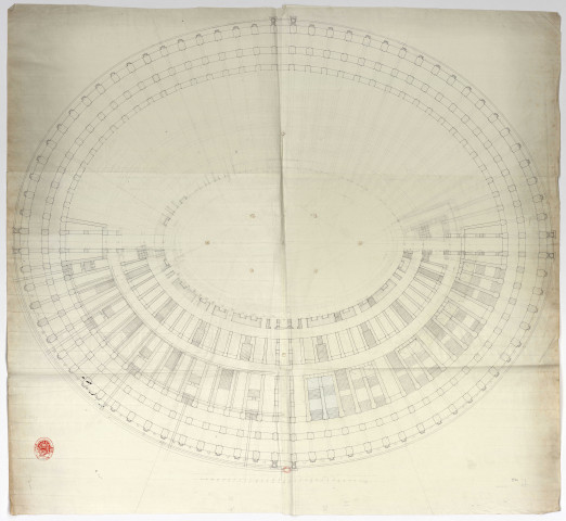 Rome. Plan géométrique du Colisée [Dessin] / par M. Pâris , 1750/1799