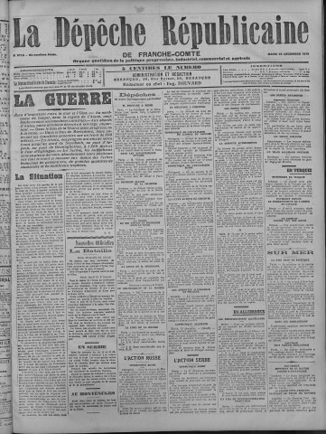 15/12/1914 - La Dépêche républicaine de Franche-Comté [Texte imprimé]