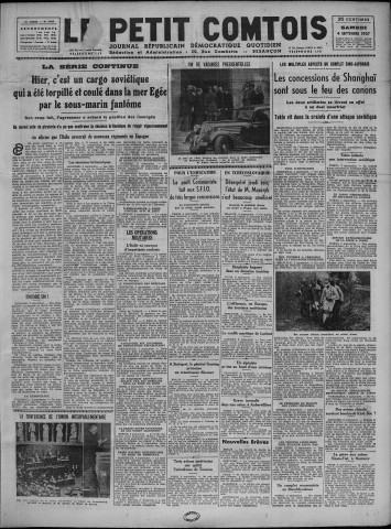 04/09/1937 - Le petit comtois [Texte imprimé] : journal républicain démocratique quotidien