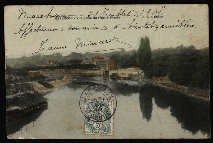 Besançon. Vue prise du Pont St-Pierre [image fixe] , Besançon : J. Liard, 1904/1905