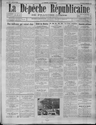 18/09/1931 - La Dépêche républicaine de Franche-Comté [Texte imprimé]