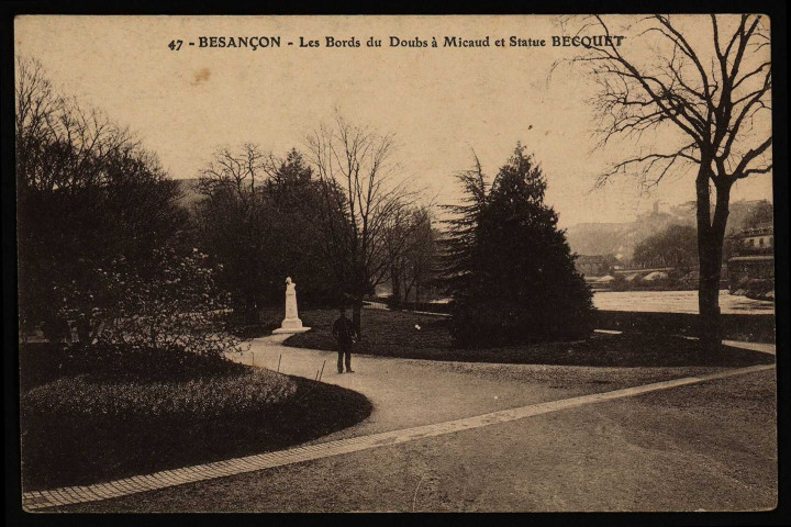 Besançon. Les Bords du Doubs à Micaud et Statue Becquet [image fixe] , 1904/1930