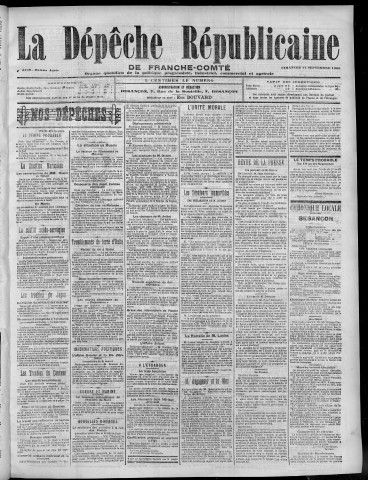 17/09/1905 - La Dépêche républicaine de Franche-Comté [Texte imprimé]