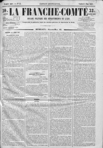 06/03/1857 - La Franche-Comté : organe politique des départements de l'Est