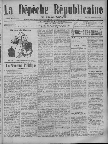 25/09/1910 - La Dépêche républicaine de Franche-Comté [Texte imprimé]