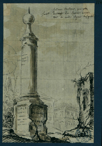 Colonne milliaire datant de l'Empire romain , [S.l.] : [s.n.], [1700-1800]