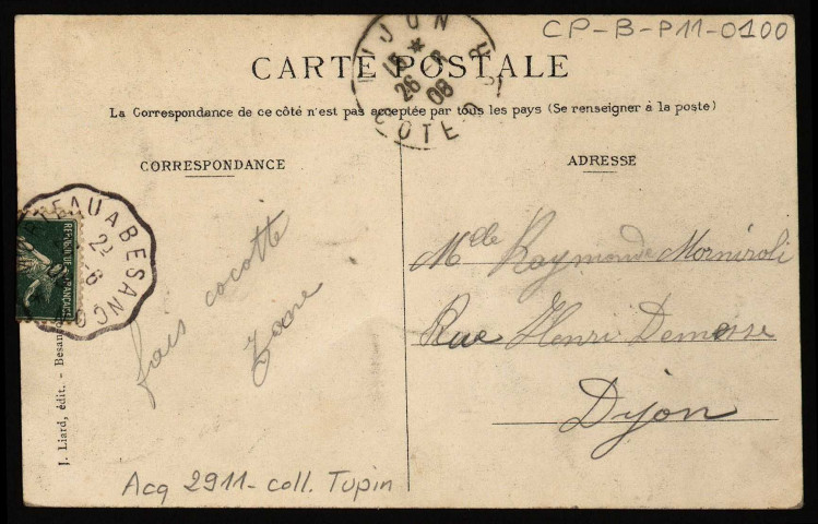 Une pensée de Besançon [image fixe] , Besançon : J. Liard, édit., 1904/1908