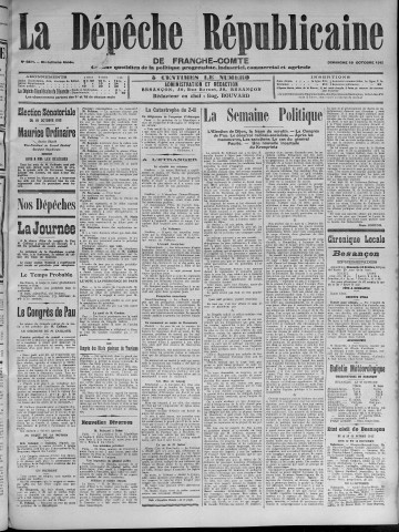 19/10/1913 - La Dépêche républicaine de Franche-Comté [Texte imprimé]