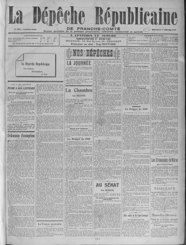 01/01/1908 - La Dépêche républicaine de Franche-Comté [Texte imprimé]