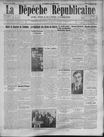 14/11/1932 - La Dépêche républicaine de Franche-Comté [Texte imprimé]