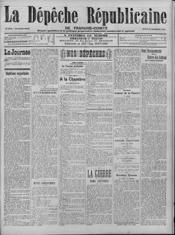 26/11/1912 - La Dépêche républicaine de Franche-Comté [Texte imprimé]