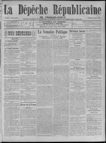 13/08/1911 - La Dépêche républicaine de Franche-Comté [Texte imprimé]