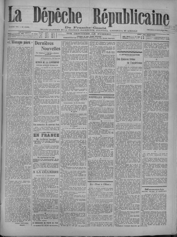 17/09/1919 - La Dépêche républicaine de Franche-Comté [Texte imprimé]
