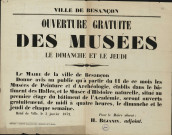 Instruction publique. Musée de peinture (1805-1880) Musée archéologique (1817-1880) ; Musée de Sculpture (1838-1872)