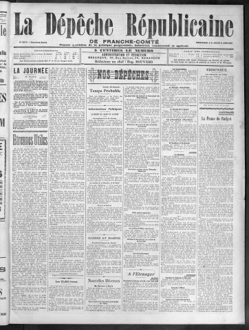 02/01/1907 - La Dépêche républicaine de Franche-Comté [Texte imprimé]