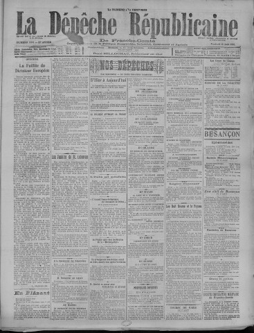 18/08/1922 - La Dépêche républicaine de Franche-Comté [Texte imprimé]
