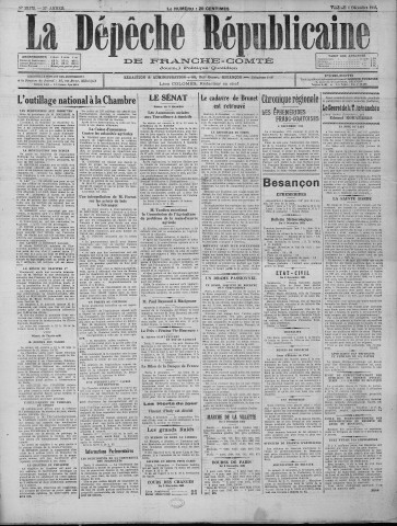 04/12/1931 - La Dépêche républicaine de Franche-Comté [Texte imprimé]