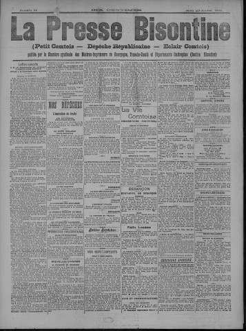 29/01/1920 - La Dépêche républicaine de Franche-Comté [Texte imprimé]