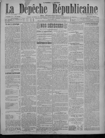 17/05/1922 - La Dépêche républicaine de Franche-Comté [Texte imprimé]