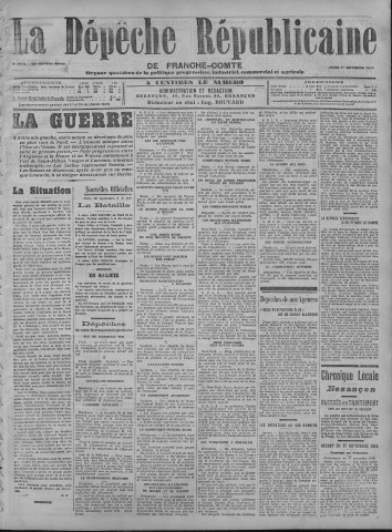 01/10/1914 - La Dépêche républicaine de Franche-Comté [Texte imprimé]