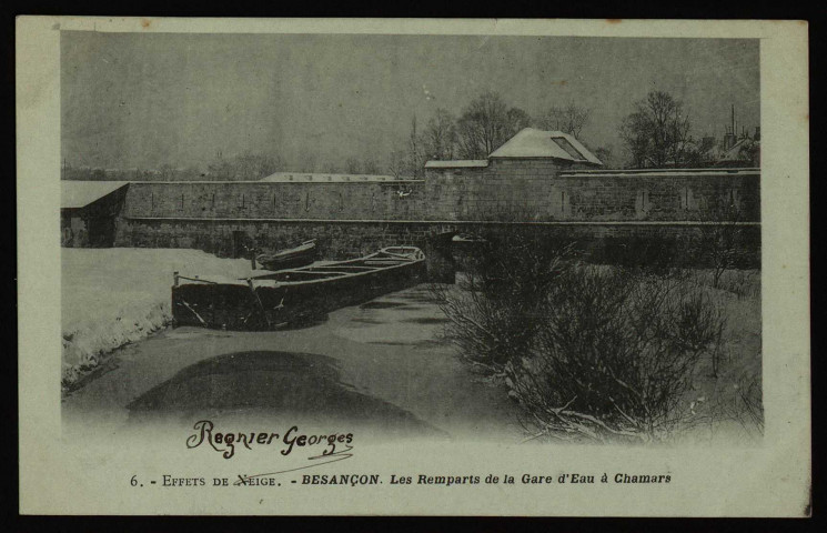 Effets de neige. -Besancon. Les remparts de la gare d'eau à Chamars [image fixe] 1897/1903