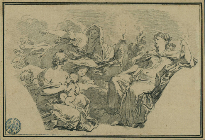 La Foi, l'Espérance et la Charité, d'après Solimena / Jean-Honoré Fragonard , [S.l. : Italie] : [J.-H. Fragonard], [circa 1761]