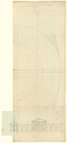 Hôtels Tassin de Villiers et Tassin de Moncourt, à Orléans. Coupe sur la longueur de l'écurie / Pierre-Adrien Pâris , [S.l.] : [P.-A. Pâris], [1791]