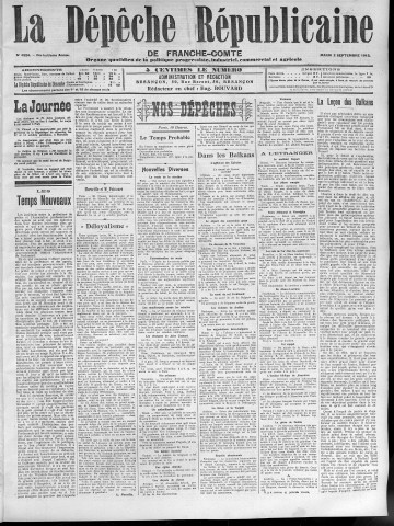 02/09/1913 - La Dépêche républicaine de Franche-Comté [Texte imprimé]